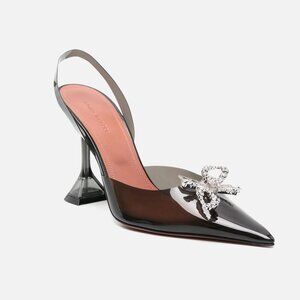 Amina Muaddi Rosie Glass Sling CL Plexi
